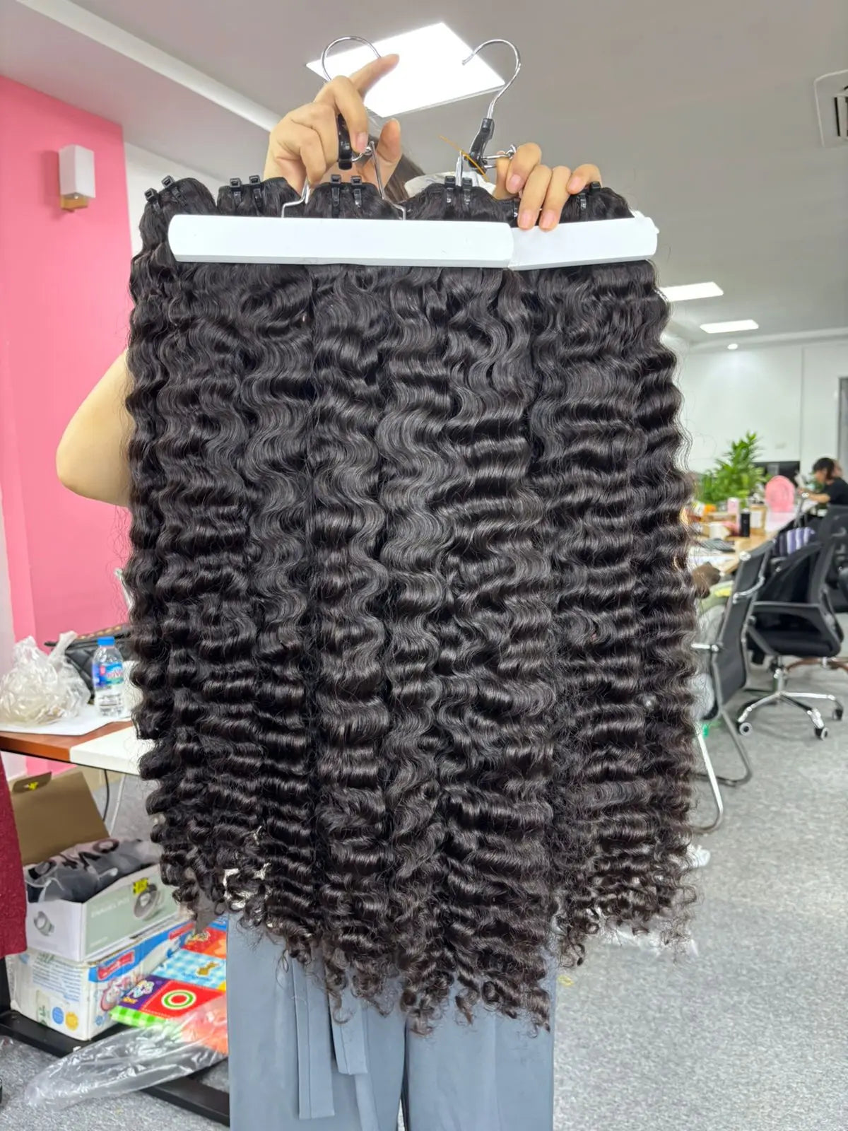 Vendor's Wear Go Glueless Raw Vietnam Human Hair Long Swiss Full HD Lace Frontal Burmese Curly Front Deep Water Wave