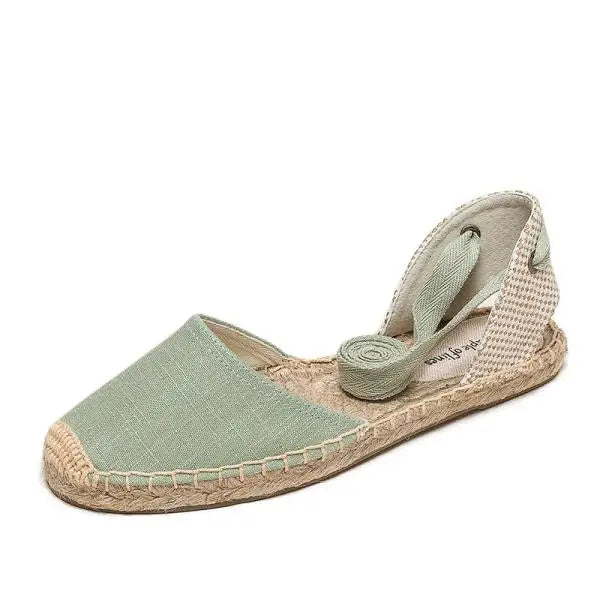 Flat Sandal Shoe Strappy Heels Large Size 2025 Women's All-Match Breathable Without Handmade Girls Big New Low Summer Elastic B