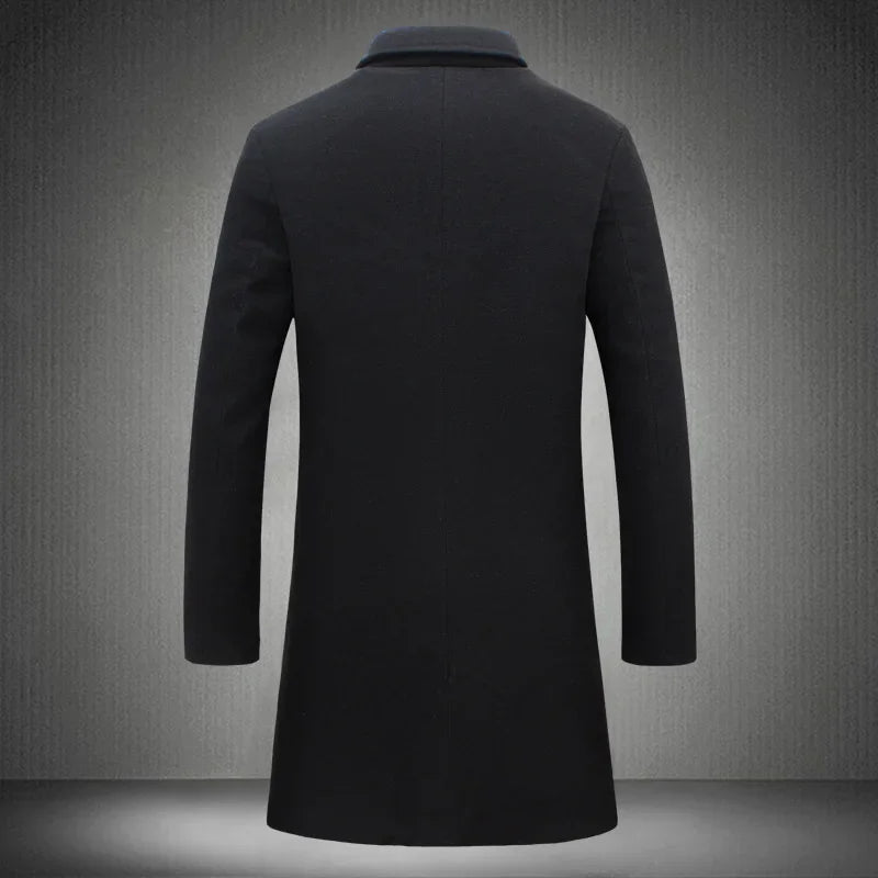Long Single-breasted Casual Style Trench Coat Solid Color Jacket Fast Selling Foreign Trade Explosion Product 2023