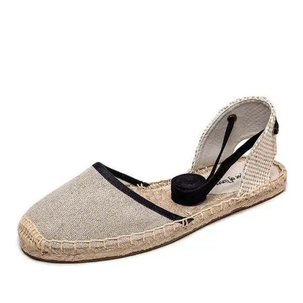 Flat Sandal Shoe Strappy Heels Large Size 2025 Women's All-Match Breathable Without Handmade Girls Big New Low Summer Elastic B