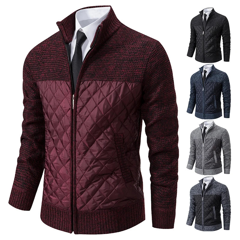 Autumn Winter Sweater Men's Loose Cardigan 2023 New Cold Cold High Neck Jumpers Patchworked Windbreaker Causal Jackets