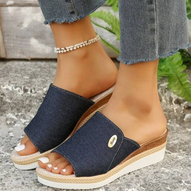 Women's High Heels Slippers New Summer Beach Platform Wedge Sandals Female Fashion Outdoor Ladies Slides Sandalias Mujer