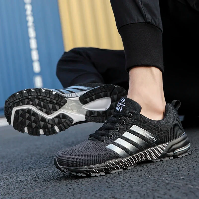 Men Outdoor Sneakers Summer Breathable Shoes for Men Lightweight Sneakers Comfortable Sports Walking Training Running Shoes
