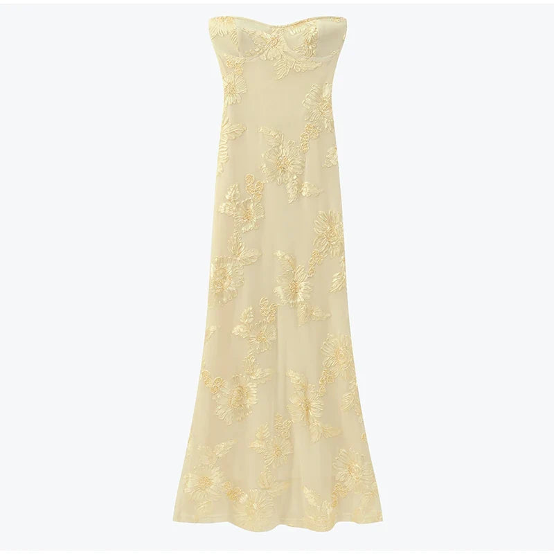 Women Flower Printed Sling Long Dresses Sleeveless Off Shoulder Floor Length Backless Maxi Dress Lady Elegant Chic Party Robe