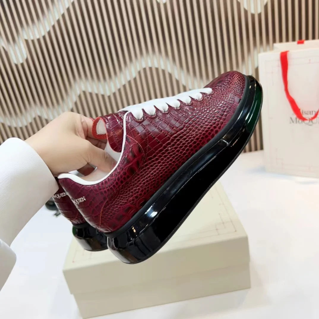 Handcrafted Leather Casual Sneakers Man Platform Trainers Unisex Originality Flat Loafers Men's Footwear