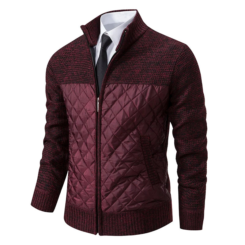 Autumn Winter Sweater Men's Loose Cardigan 2023 New Cold Cold High Neck Jumpers Patchworked Windbreaker Causal Jackets