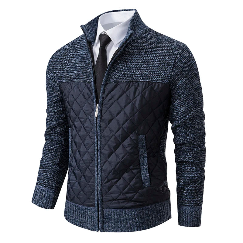 Autumn Winter Sweater Men's Loose Cardigan 2023 New Cold Cold High Neck Jumpers Patchworked Windbreaker Causal Jackets