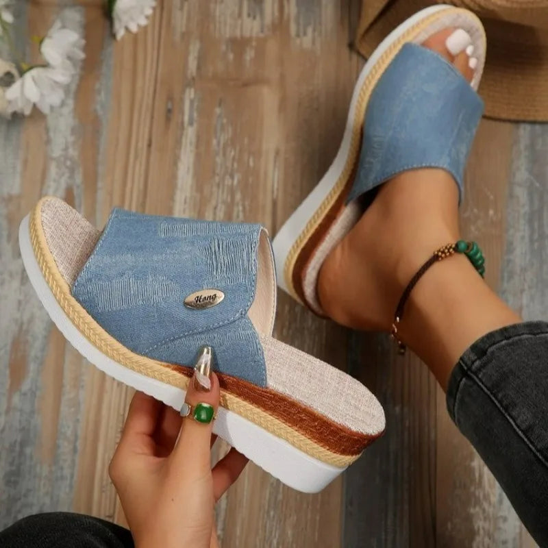 Women's High Heels Slippers New Summer Beach Platform Wedge Sandals Female Fashion Outdoor Ladies Slides Sandalias Mujer