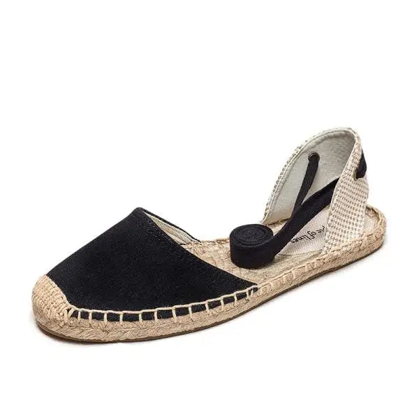 Flat Sandal Shoe Strappy Heels Large Size 2025 Women's All-Match Breathable Without Handmade Girls Big New Low Summer Elastic B