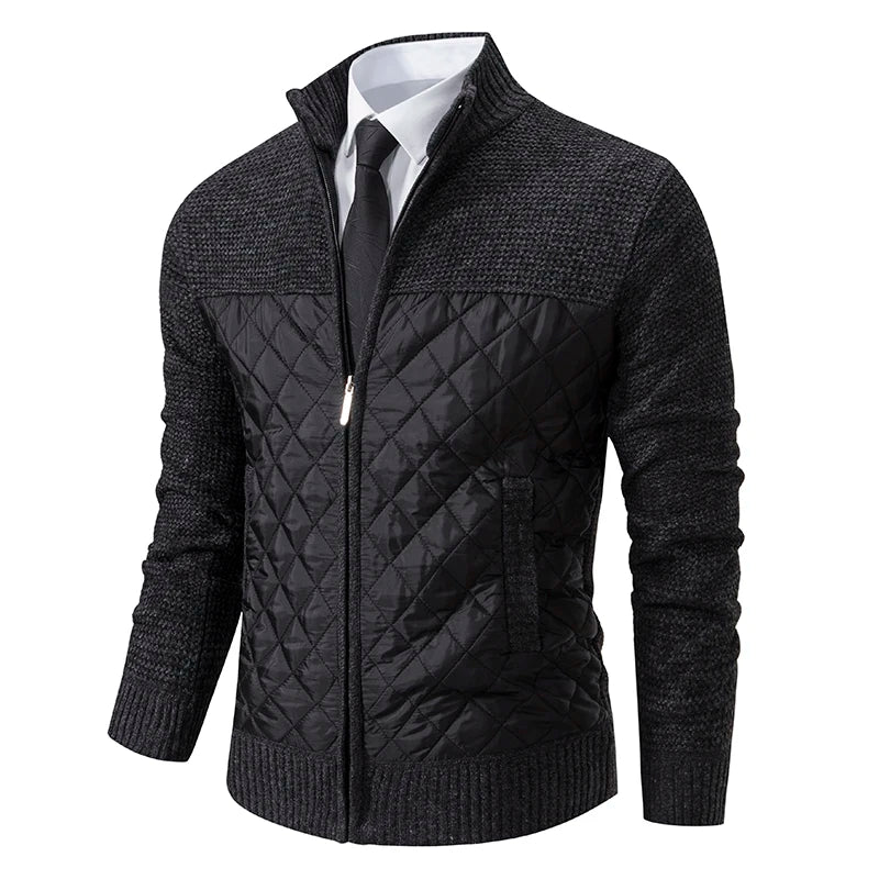 Autumn Winter Sweater Men's Loose Cardigan 2023 New Cold Cold High Neck Jumpers Patchworked Windbreaker Causal Jackets