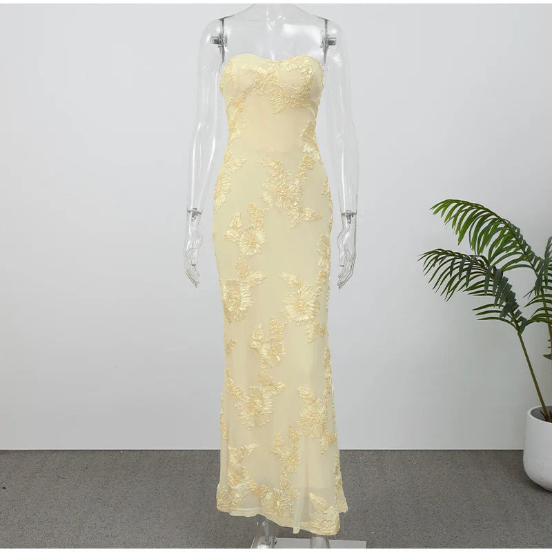 Women Flower Printed Sling Long Dresses Sleeveless Off Shoulder Floor Length Backless Maxi Dress Lady Elegant Chic Party Robe