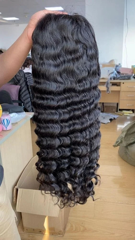 Vendor's Wear Go Glueless Raw Vietnam Human Hair Long Swiss Full HD Lace Frontal Burmese Curly Front Deep Water Wave