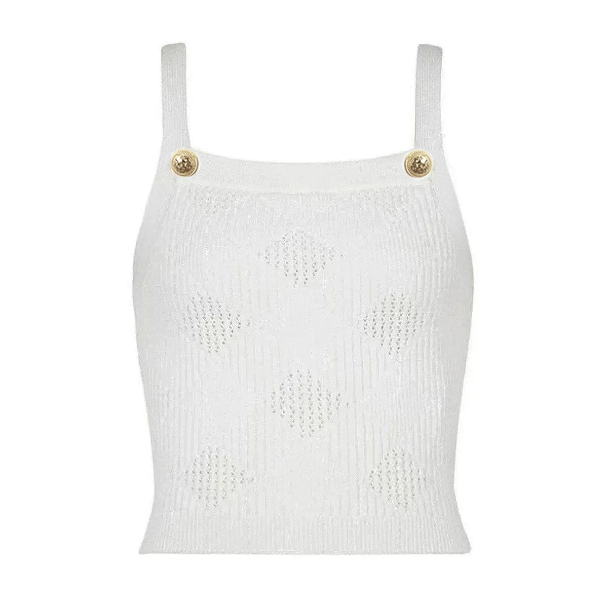three-piece knit set with gold button detailing – ATHENAZI
