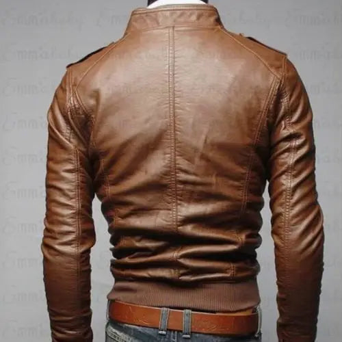 Hot Fashion Mens Cool bomber Jackets men Jacket Autumn Winter Collar Slim Fit Motorcycle Leather Jacket Coat Outwear Streetwear