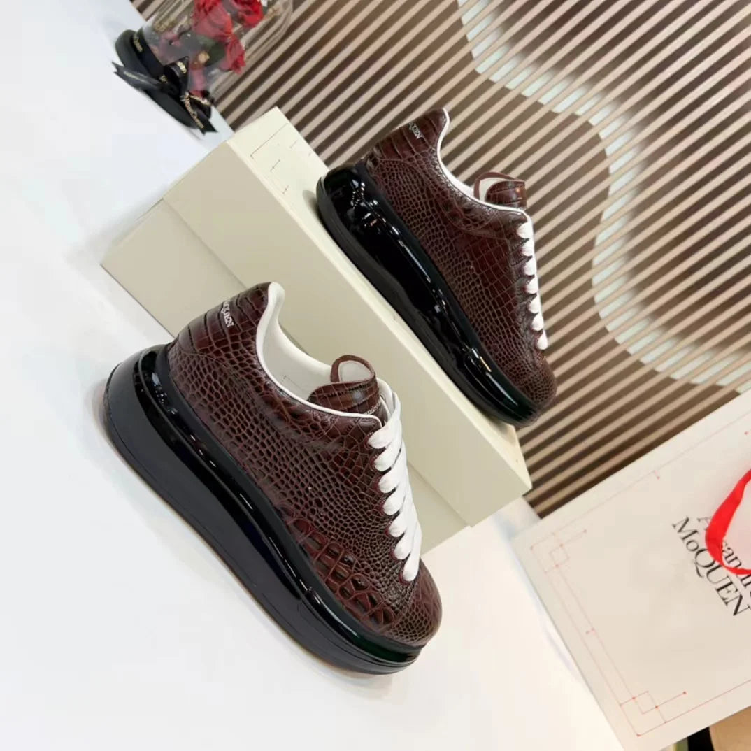 Handcrafted Leather Casual Sneakers Man Platform Trainers Unisex Originality Flat Loafers Men's Footwear