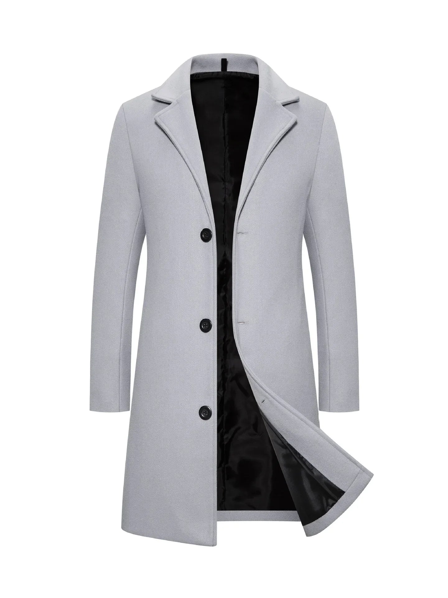 Long Single-breasted Casual Style Trench Coat Solid Color Jacket Fast Selling Foreign Trade Explosion Product 2023