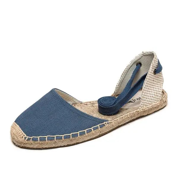 Flat Sandal Shoe Strappy Heels Large Size 2025 Women's All-Match Breathable Without Handmade Girls Big New Low Summer Elastic B