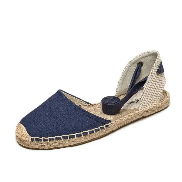 Flat Sandal Shoe Strappy Heels Large Size 2025 Women's All-Match Breathable Without Handmade Girls Big New Low Summer Elastic B