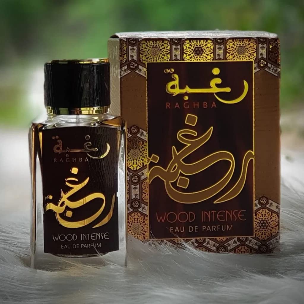 Lattafa Raghba Wood Intense for Unisex Eau de Parfum Spray, 3.4 Ounce