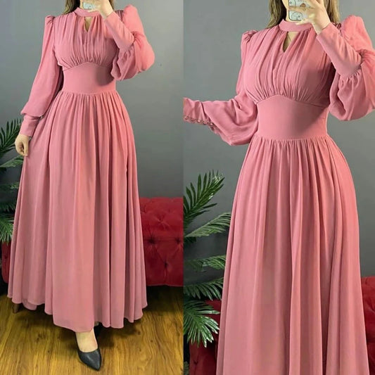 Customized A Line Chiffon Long Sleeves Evening Dresses V Neck Elegant Prom Party Gowns Formal Vestido De Noche robes de soirée