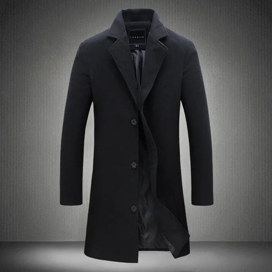 Long Single-breasted Casual Style Trench Coat Solid Color Jacket Fast Selling Foreign Trade Explosion Product 2023